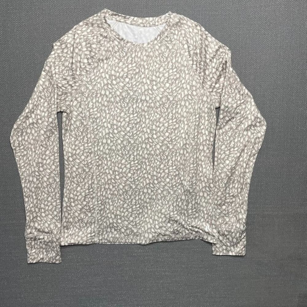 Hurley Top Women's Long Sleeve Size L Neutral Base Layer Yoga Athleisure pocket